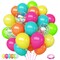 Tropical Hawaiian Balloons Set, 65Pcs 12In Summer Party Balloons with Hot Pink Green Orange Yellow Teal Blue for Hawaiian Summer Birthday Party Decorations